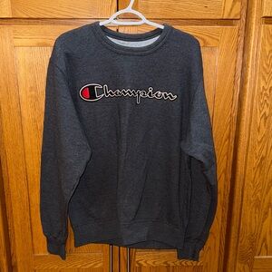 Champion Men's Dark Gray Crewneck Sweater